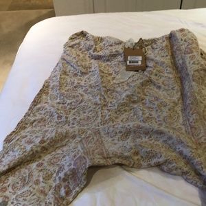 Magnolia Pearl Quilted Hand Block Print Garçon Trousers with Drawstring …